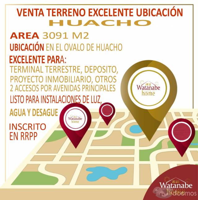 .:.VENTA TERRENO .:. EXCELENTE UBICACIÓN HUACHO