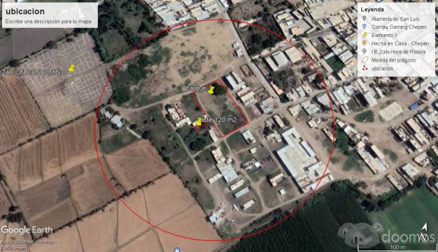 SE VENDE LOTE 120 m2, URBANIZACION LA  PAZ EN CHEPEN