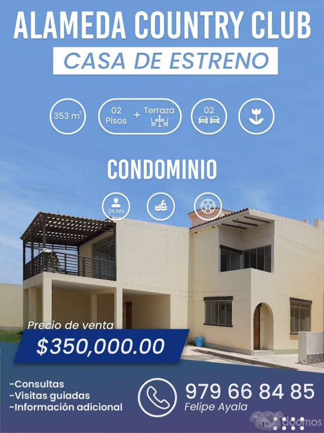 VENTA DE CASA SIN ESTRENAR - ALAMEDA COUNTRY CLUB