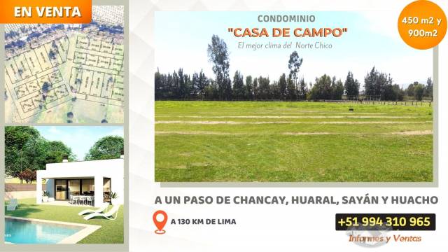 VENTA DE LOTES PARA CASA DE CAMPO