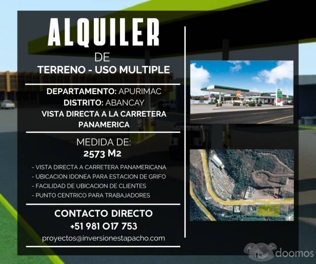 alquiler terreno abancay apurimac usos multiples