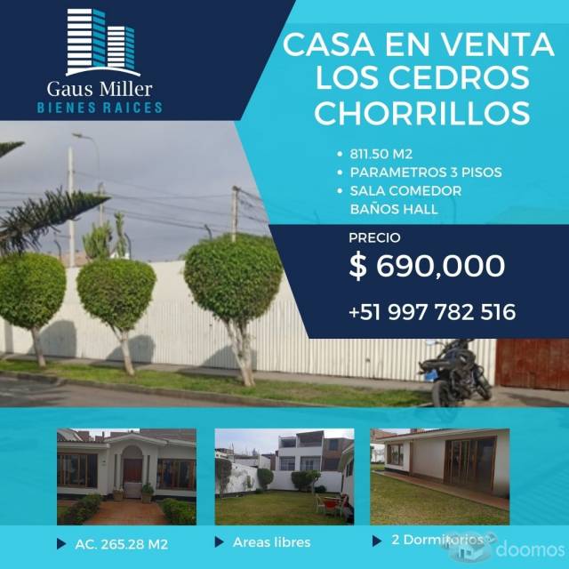 VENTA DE CASA COMO TERRENO LOS CEDROS DE VILLA CHORRILLOS