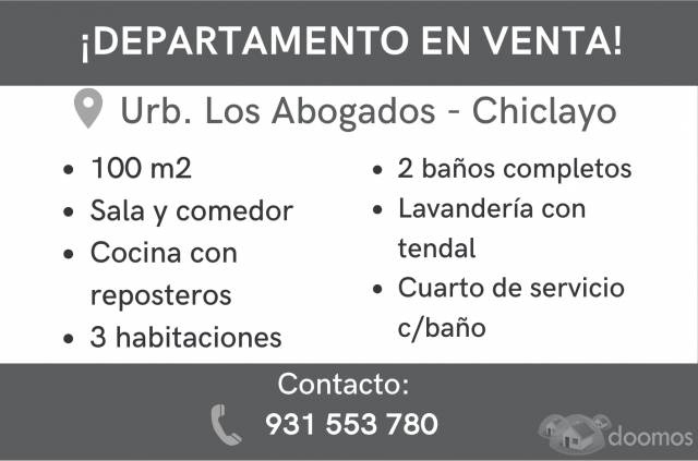 VENTA DE DEPARTAMENTO