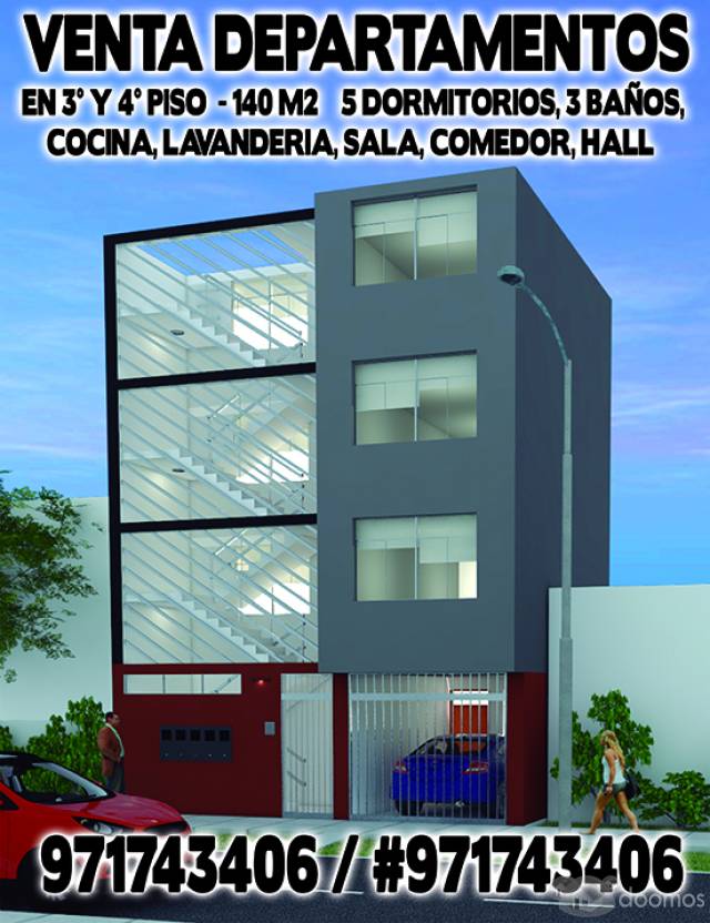 VENTA DE DEPARTAMENTO DE 140 MT2 CON 5 HABITACIONES IDEAL PARA FAMILIA NUMEROSA