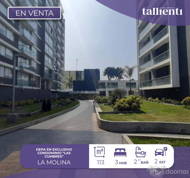 En Venta Hermoso Departamento en exclusivo condominio “Las Cumbres” - La Molina, de 113m2