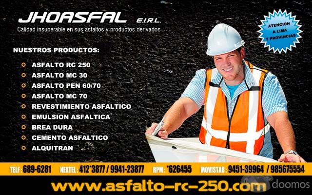 ASFALTOS RC-250 EN GLNS SOMOS JHOASFAL E.I.R.L