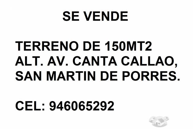 SE VENDE TERRENO DE 150M2