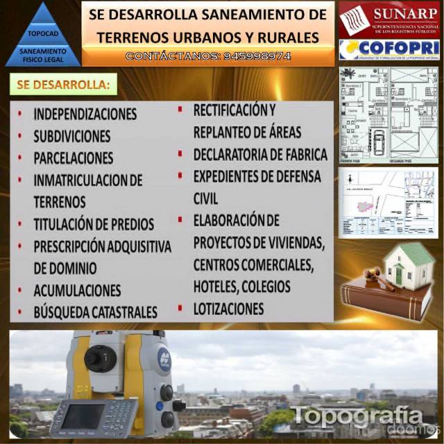 SANEAMIENTO DE TERRENOS URBANOS Y AGRICOLAS