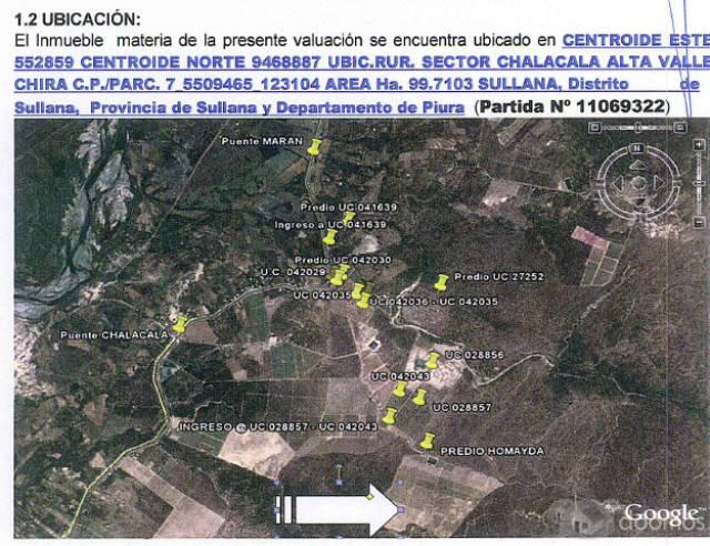 Venta de terreno agricola(100 hectareas), con plantaciones de limon sutil/tahiti