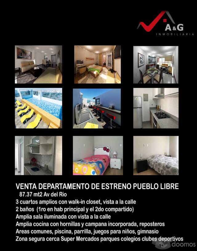 DEPARTAMENTOS ESTRENO PUEBLO LIBRE DESDE 70.800 DOLARES