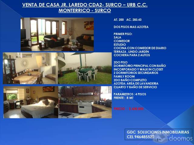 Venta de casa en Calle Laredo, Santiago de Surco