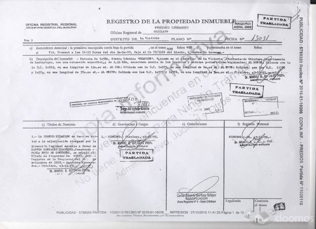 Terreno en ocasión por finalizacion del proyecto