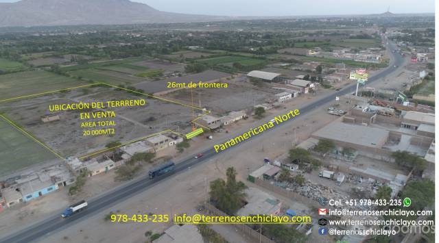 MUY BUEN PRECIO. TERRENO 20000M2 PANAMERICANA, CHOSICA DEL NORTE CHICLAYO