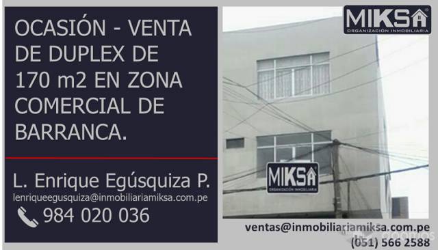 OCASIÓN VENTA DE DUPLEX EN ZONA COMERCIAL DE 170M2 EN BARRANCA