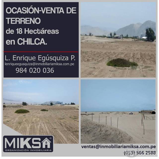 OCASIÓN VENTA DE TERRENO de 18 Hectáreas en CHILCA.