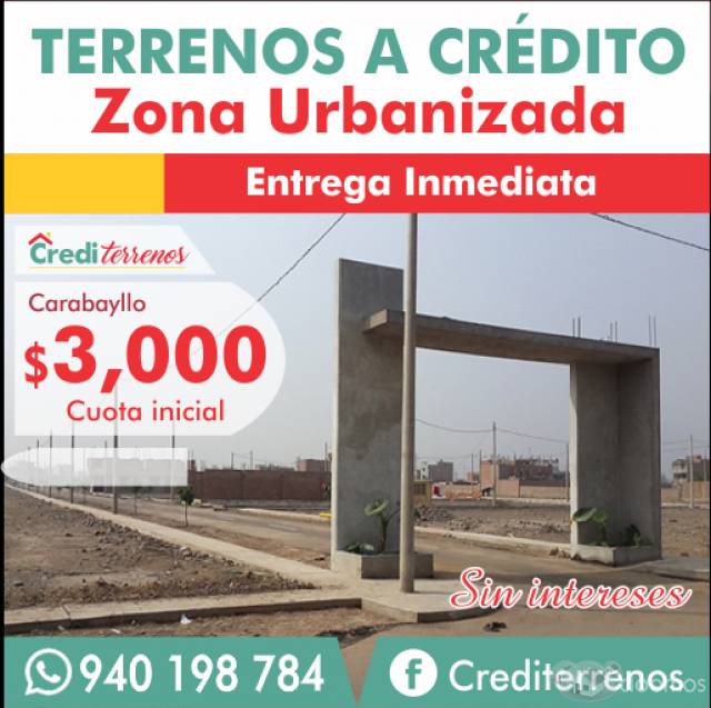 TERRENOS A CRÉDITO SIN INTERESES