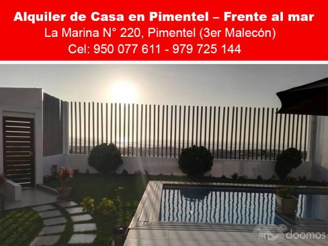 Alquiler de Casa en Pimentel – Frente al mar, Chiclayo – Lambayeque