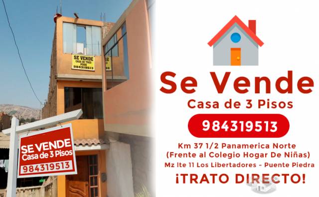 Se vende casa de 3 pisos