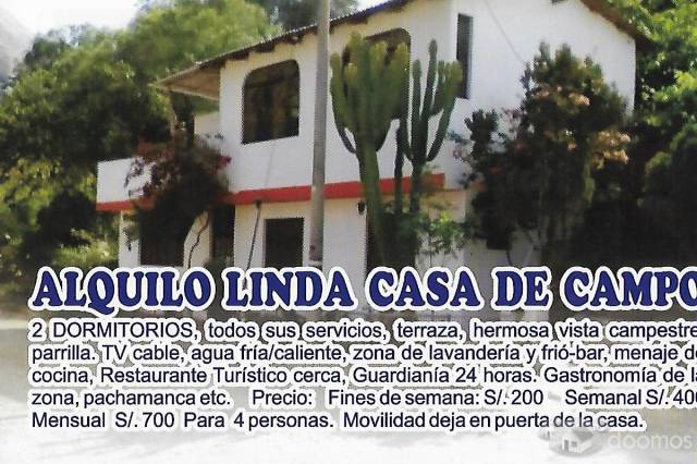 ALQUILO LINDA CASA DE CAMPO