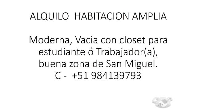 Alquilo Habitación Amplia