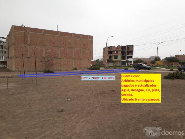 Ocasión, venta de terreno 120 m2 Urb. Santa Paula 2da etapa-Puente Piedra.