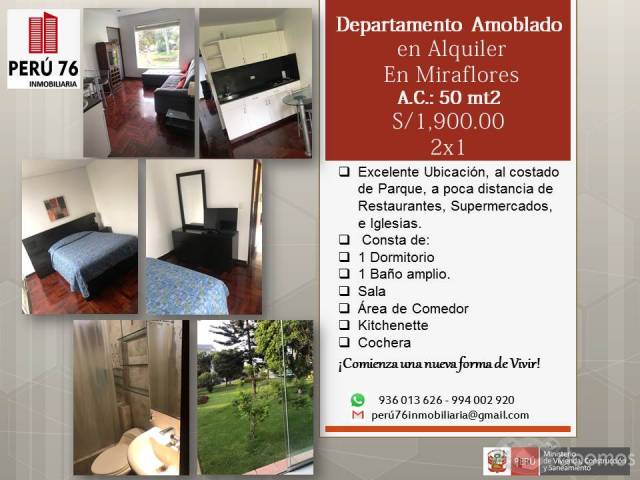 ALQUILO DEPARTAMENTO AMOBLADO