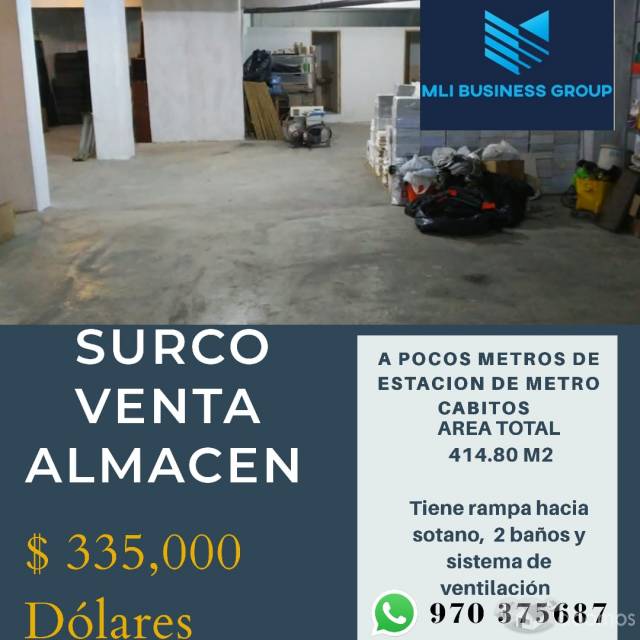 VENTA ALMACEN  MIRAFLORES - SURCO  ESTACION TREN CABITOS