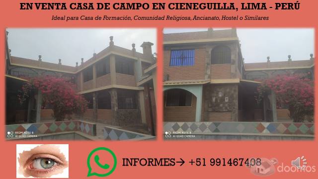 EN VENTA CASA DE CAMPO EN CIENEGUILLA, LIMA - PERÚ